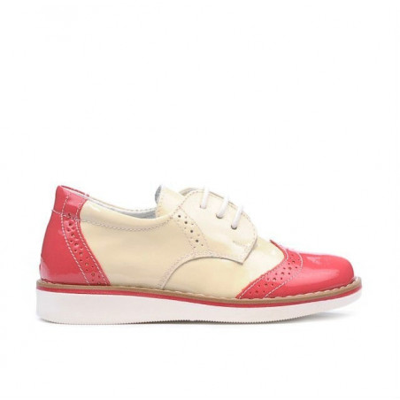 Zapatos para niños pequeños 60c charol rosa+beige