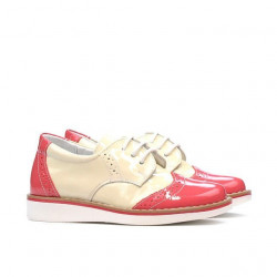Zapatos para niños pequeños 60c charol rosa+beige