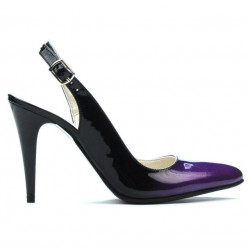 Sandalias mujer 1249 charol morado+negro
