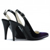 Sandalias mujer 1249 charol morado+negro