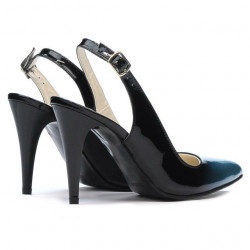 Sandalias mujer 1249 charol azul+negro
