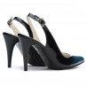Sandalias mujer 1249 charol azul+negro
