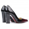 Zapatos elegantes para mujer 1261 charol burdeos+negro
