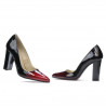 Zapatos elegantes para mujer 1261 charol burdeos+negro
