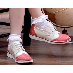 Zapatos para niños pequeños 60c charol rosa+beige