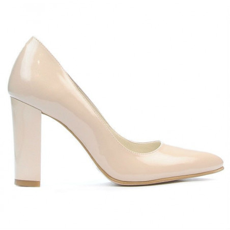 Zapatos elegantes de mujer 1261 charol beige nacarado