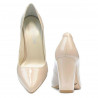 Zapatos elegantes de mujer 1261 charol beige nacarado