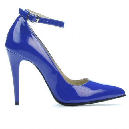 Zapatos elegantes de mujer 1247 charol azul