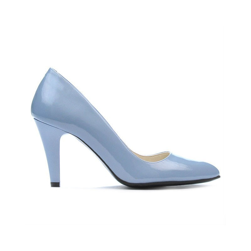 Zapatos elegantes de mujer 1234 charol azul claro