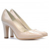Zapatos elegantes de mujer 1243 charol beige nácar