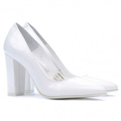 Zapatos elegantes de mujer 1261 charol blanco