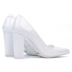 Zapatos elegantes de mujer 1261 charol blanco