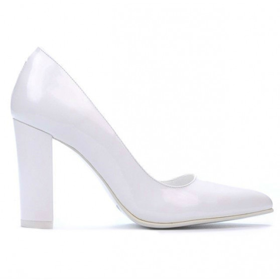 Zapatos elegantes de mujer 1261 charol blanco