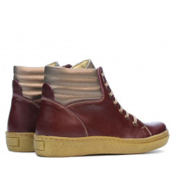 Botines mujer 3310 burdeos combinado