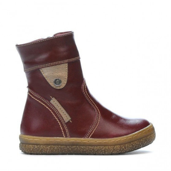 Botines para niños pequeños 34c burdeos+cobre