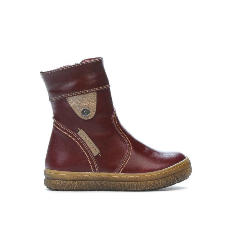 Botines para niños pequeños 34c burdeos+cobre