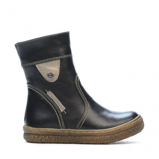 Botas para niños pequeños 34c negro+cobre