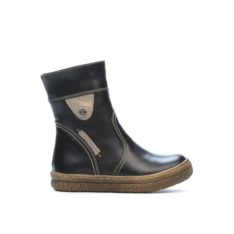 Botas para niños pequeños 34c negro+cobre