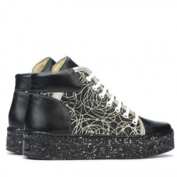 Botines de mujer 3311 negro combinado