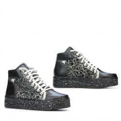 Botines de mujer 3311 negro combinado