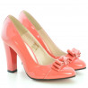 Zapatos elegantes de mujer 1226 charol rojo coral