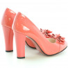 Zapatos elegantes de mujer 1226 charol rojo coral