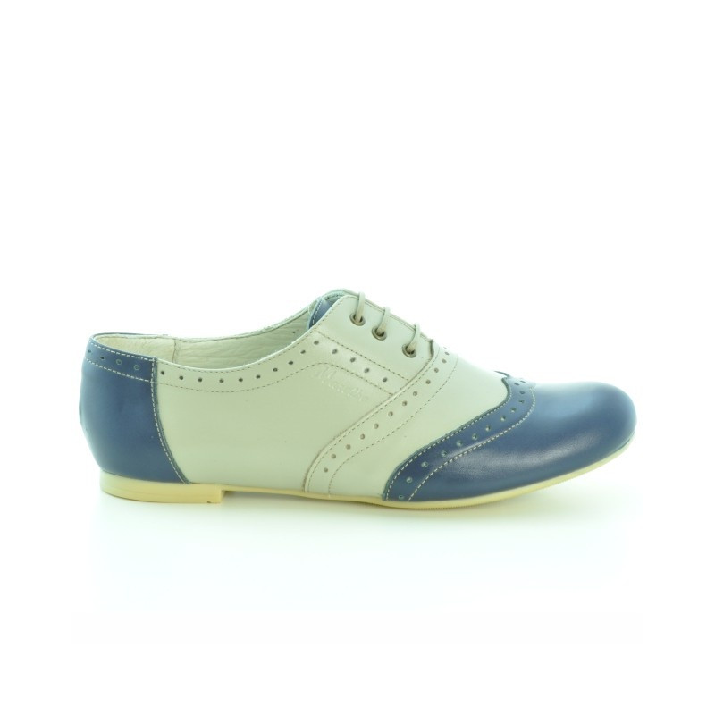 Zapatos casuales de mujer 186 índigo+beige