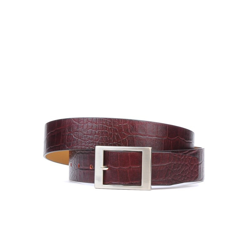 Cinturón de mujer 02m croco burdeos
