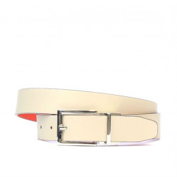 Cinturón de mujer 02m bicolor cs rojo+beige