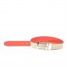 Cinturón de mujer 02m bicolor cs rojo+beige