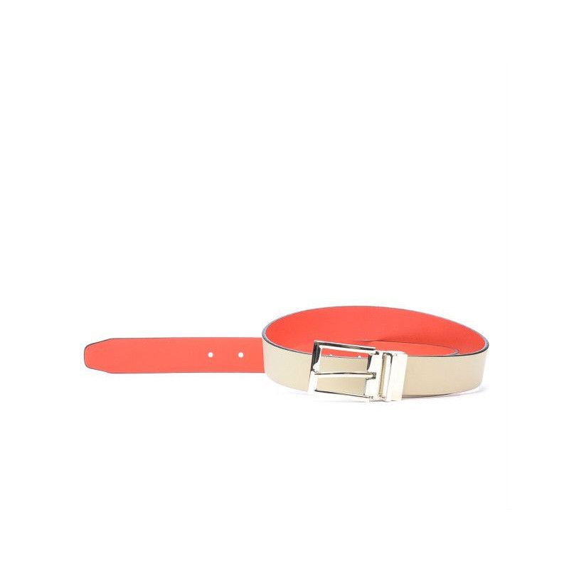 Cinturón de mujer 02m bicolor cs rojo+beige