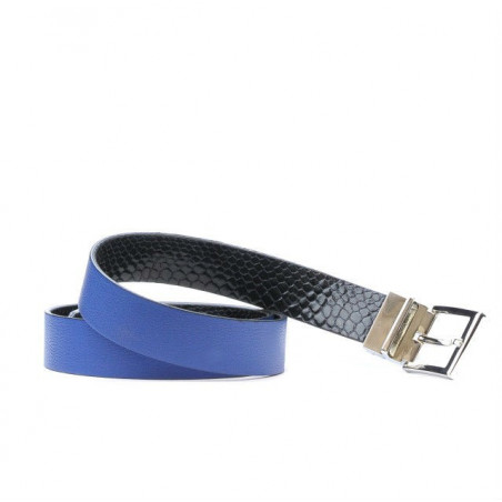 Cinturón de mujer 02m bicolor cs croco índigo+azul
