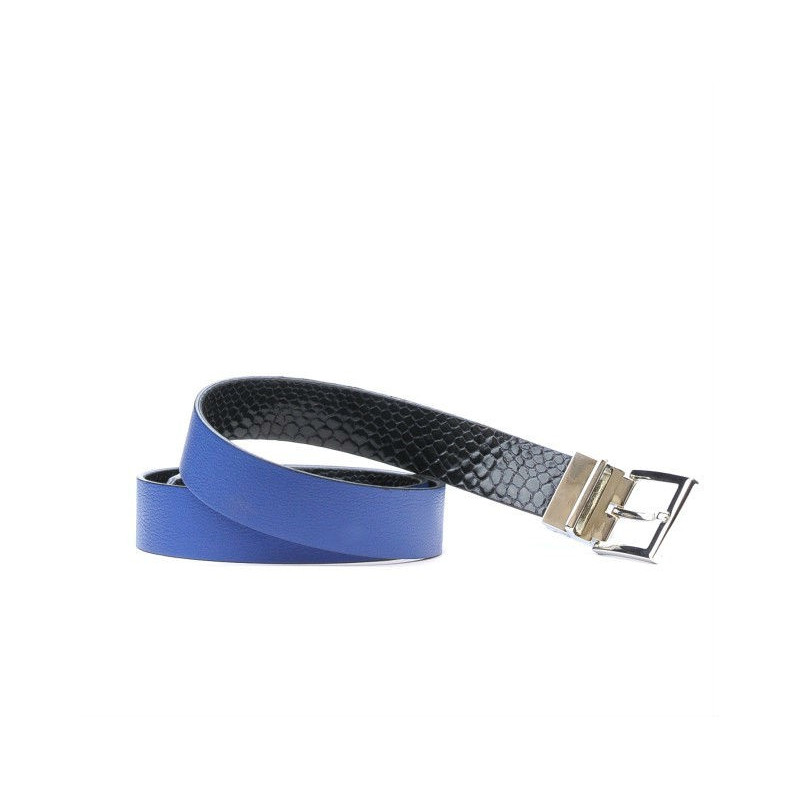 Cinturón de mujer 02m bicolor cs croco índigo+azul