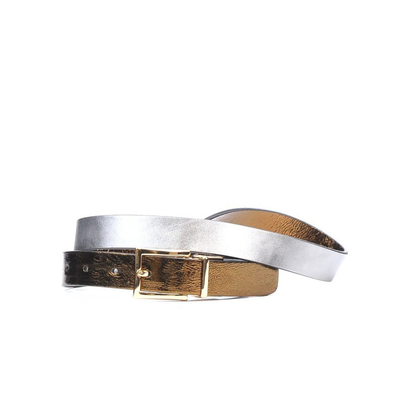 Cinturón de mujer 02m bicolor cs cobrizo+plateado