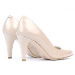 Zapatos elegantes de mujer 1234 charol marfil