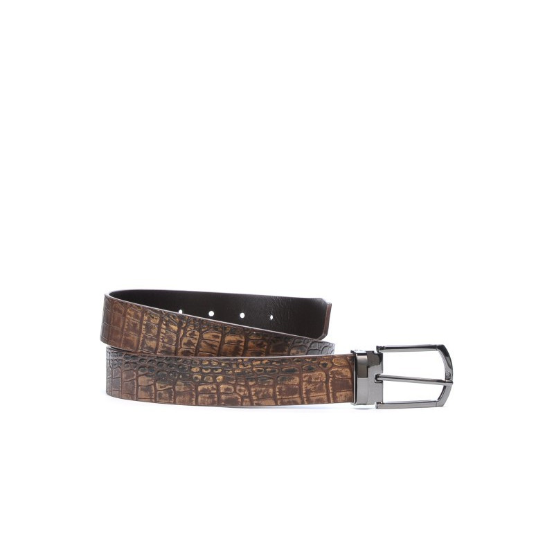 Cinturón para hombre 12b croco marrón