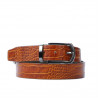 Cinturón de hombre 12b croco marrón coñac