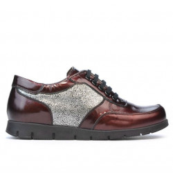 Zapatillas deportivas para mujer 682 charol burdeos combinado