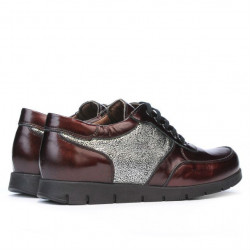 Zapatillas deportivas para mujer 682 charol burdeos combinado