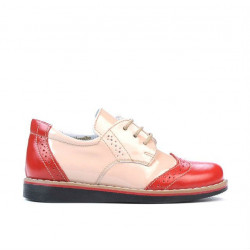 Zapatos para niños pequeños 60c charol rojo+beige