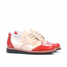 Zapatos para niños pequeños 60c charol rojo+beige