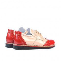 Zapatos para niños pequeños 60c charol rojo+beige