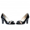 Zapatos elegantes de mujer 1263 charol negro+beige