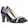 Zapatos elegantes de mujer 1263 charol negro+beige