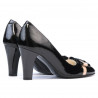 Zapatos elegantes de mujer 1263 charol negro+beige