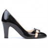 Zapatos elegantes de mujer 1263 charol negro+beige