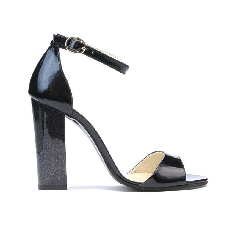 Sandalias mujer 1259 charol índigo nácar