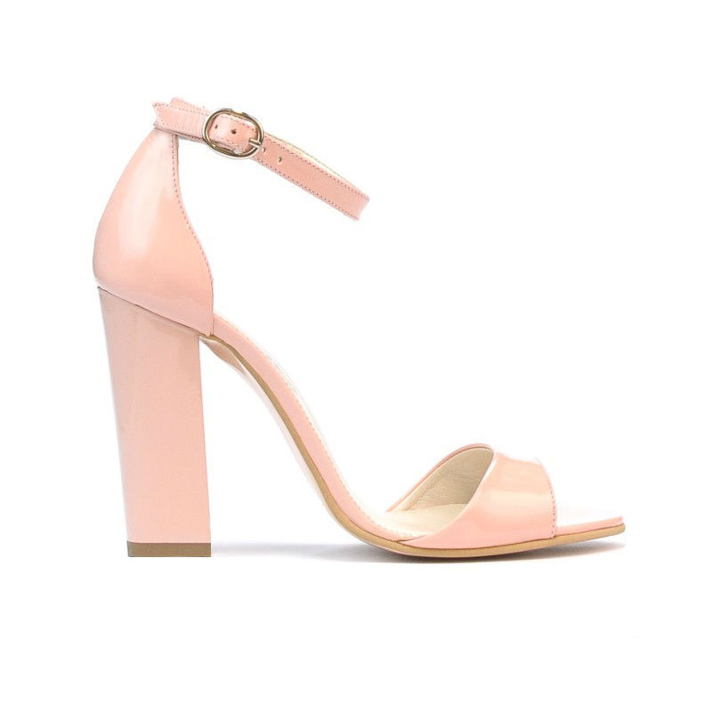 Sandalias de mujer 1259 charol rosa claro