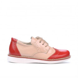Zapatos para niños pequeños 60c charol rojo+beige01