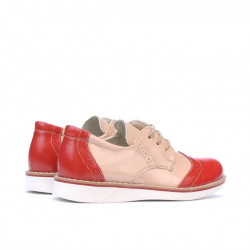 Zapatos para niños pequeños 60c charol rojo+beige01